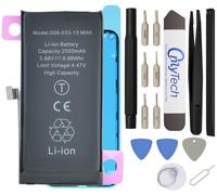 OnlyTech - Batterie Premium Capacité augmentée de Remplacement pour iPhone 13 Mini - Capacité 2550mAh, qualité identique (Puce TI) - Kit 15 Outils et adhésif écran Inclus