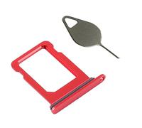 OnlyTech - iPhone 12 Mini Rouge - Tiroir de la Carte SIM de Remplacement - avec Joint d'étanchéité installé + Outil d'extraction