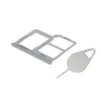OnlyTech - Tiroir/Support de la Carte Double sim et Carte mémoire Micro SD de Remplacement pour Le Samsung Galaxy A40 SM-A405 Gris + Outil d'extraction