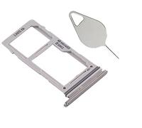 OnlyTech - Tiroir/Support de la Carte Double sim et Carte mémoire Micro SD de Remplacement pour Le Samsung Galaxy S10 Plus SM-G975 Gris + Outil d'extraction