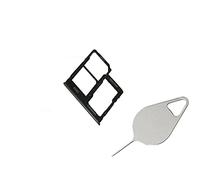 OnlyTech - Tiroir/Support de la Carte Double sim et Carte mémoire Micro SD de Remplacement pour Le Samsung Galaxy A40 SM-A405 Noir + Outil d'extraction