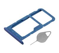 OnlyTech - Tiroir/Support de la Carte Double sim et Carte mémoire Micro SD du Huawei Honor 9 Lite Bleu + Outil d'extraction