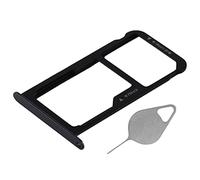 OnlyTech - Tiroir/Support de la Carte Double sim et Carte mémoire Micro SD du Huawei P9 Lite Noir + Outil d'extraction