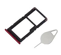 OnlyTech - Tiroir/Support de la Carte Double sim et Carte mémoire Micro SD du Xiaomi Redmi Note 7 Rouge + Outil d'extraction