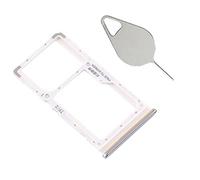OnlyTech - Tiroir/Support de la Carte Double sim et Carte mémoire Micro SD du Xiaomi Redmi Note 8 Pro Blanc + Outil d'extraction