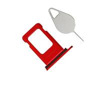 OnlyTech - Tiroir/Support de la Carte sim de Remplacement pour l'iPhone 11 Rouge - avec Joint d'étanchéité installé + Outil d'extraction