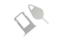 OnlyTech - Tiroir/Support de la Carte sim de Remplacement pour l'iPhone 7 Gris/Argent - avec Joint d'étanchéité installé + Outil d'extraction