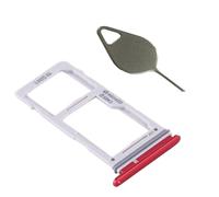 OnlyTech - Tiroir/Support de la Carte SIM et Carte mémoire de Remplacement pour Samsung Galaxy S10E Rouge + Outil d'extraction