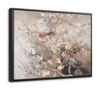 OnlyWow© Impression Sur Toile Avec Cadre Decoration Murale Peinture 40x30 cm Tableaux Art Decoratif Muraux Décoration Chambre Bois Fleur d'amandier - Van Gogh - Beige - Abstrait