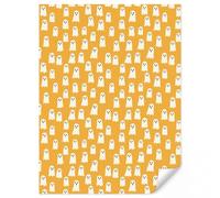 OnlyWow© Papier Peint Intisse 180x240 cm Pour Chambre D'Enfant Bébé Salle De Jeux Mural Wallpaper Enfants Moderne Déco Papiers Peints Halloween - Fantômes - Ocre