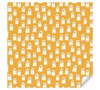 OnlyWow© Papier Peint Intisse 200x200 cm Pour Chambre D'Enfant Bébé Salle De Jeux Mural Wallpaper Enfants Moderne Déco Papiers Peints Halloween - Fantômes - Ocre