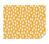 OnlyWow© Papier Peint Intisse 350x280 cm Pour Chambre D'Enfant Bébé Salle De Jeux Mural Wallpaper Enfants Moderne Déco Papiers Peints Halloween - Fantômes - Ocre