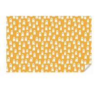 OnlyWow© Papier Peint Intisse 450x300 cm Pour Chambre D'Enfant Bébé Salle De Jeux Mural Wallpaper Enfants Moderne Déco Papiers Peints Halloween - Fantômes - Ocre
