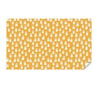 OnlyWow© Papier Peint Vinyle 400x240 cm Pour Chambre D'Enfant Bébé Salle De Jeux Mural Wallpaper Enfants Moderne Déco Papiers Peints Halloween - Fantômes - Ocre