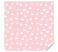 OnlyWow© Papier Peint Vinyle Qualité Supérieure 200x200 cm Pour Chambre D'Enfant Bébé Salle De Jeux Mural Wallpaper Déco Papiers Peints Enfants Fantômes - Motif - Rose