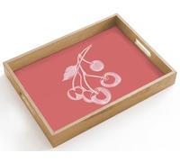 OnlyWow© Plateau Bois Rectangulaire 40x30 cm Plateaux Service Decoratif Table Dejeuner Résistant Aux Rayures Cafe Deco Chene Déjeuner Illustration de ligne - Cerisier - Branche - Blanc