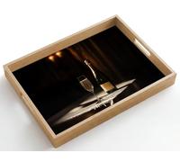 OnlyWow© Plateau Bois Rectangulaire 50x35 cm Plateaux Service Decoratif Table Dejeuner Résistant Aux Rayures Cafe Deco Chene Déjeuner Prosecco - Bulles - Ambiance - Alcools