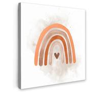OnlyWow© Poster De Jardin 100x100 cm Original Mur Tableau Decoration Murale Balcon Peinture Tableaux Terrasse Impression Art Mural Deco Décoratif Muraux Arc-en-Ciel - Bohème - Enfants - Aquarelle