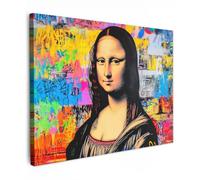 OnlyWow© Poster De Jardin 100x70 cm Deco Exterieur Decoration Balcon Décoration Affiche Murale Extérieur Terrasse Déco Appartement Extérieure Graffiti - Néon - Mona Lisa - Art - Da Vinci