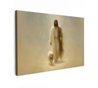 OnlyWow© Poster De Jardin 120x80 cm Original Mur Tableau Decoration Murale Balcon Peinture Tableaux Terrasse Impression Art Mural Deco Décoratif Muraux Mouton - Jésus - Coups de Pinceau