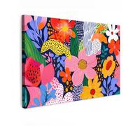 OnlyWow© Poster De Jardin 150x100 cm Deco Exterieur Decoration Balcon Décoration Affiche Murale Extérieur Terrasse Déco Appartement Extérieure Coloré - Fleurs - Abstrait - Points