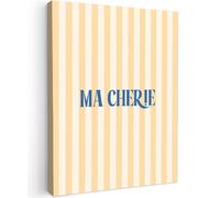 OnlyWow© Poster De Jardin 50x70 cm Original Mur Tableau Decoration Murale Balcon Peinture Tableaux Terrasse Impression Art Mural Deco Décoratif Muraux Bleu - Jaune - Rayures - Ma Chérie