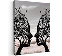 OnlyWow© Poster De Jardin 50x70 cm Original Mur Tableau Decoration Murale Balcon Peinture Tableaux Terrasse Impression Art Mural Deco Décoratif Muraux Plage - Mer - Personnes - Arbre