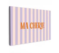 OnlyWow© Poster De Jardin 60x40 cm Deco Exterieur Decoration Balcon Décoration Affiche Murale Extérieur Terrasse Déco Appartement Extérieure Lilas - Orange - Rayures - Ma Chérie