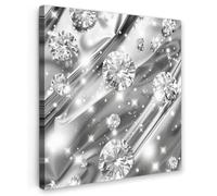 OnlyWow© Poster De Jardin 60x60 cm Original Mur Tableau Decoration Murale Balcon Peinture Tableaux Terrasse Impression Art Mural Deco Décoratif Muraux Abstrait - Diamant - Luxe - Moderne