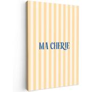 OnlyWow© Poster De Jardin 60x90 cm Original Mur Tableau Decoration Murale Balcon Peinture Tableaux Terrasse Impression Art Mural Deco Décoratif Muraux Bleu - Jaune - Rayures - Ma Chérie