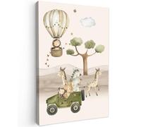 OnlyWow© Poster De Jardin 80x120 cm Deco Exterieur Decoration Balcon Décoration Affiche Murale Extérieur Terrasse Déco Appartement Extérieure Faune et Flore - Aquarelle - Enfants - Safari