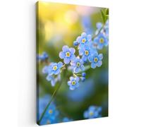 OnlyWow© Poster De Jardin 80x120 cm Original Mur Tableau Decoration Murale Balcon Peinture Tableaux Terrasse Impression Art Mural Deco Décoratif Muraux Fleurs - Bleu - Ne m'oubliez Pas