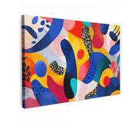 OnlyWow© Poster De Jardin 90x60 cm Deco Exterieur Decoration Balcon Décoration Affiche Murale Extérieur Terrasse Déco Appartement Extérieure Formes - Abstrait - Points - Bleu