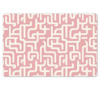 OnlyWow© Set de Table 1 pièce 45x30 cm Antidérapant Plastique Original Décoration Basse Rigide Tapis Motif Labyrinthe - Rose - Blanc - Abstrait