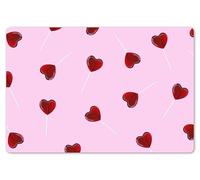 OnlyWow© Set de Table 1 pièce 45x30 cm Antidérapant Plastique Original Décoration Table Basse Rigide Tapis Rose - Cœur - Sucette - Bonbon