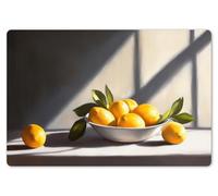OnlyWow© Set de Table 1 pièce 45x30 cm Antidérapant Plastique Original Décoration Table Basse Rigide Tapis Citrons - Nature Morte - Jaune