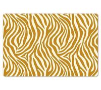 OnlyWow© Set de Table Ensemble 1 pièce 45x30 cm Dessous Plat Antidérapant Lavable Coloré Vinyle Rectangulaire Zèbre - Classique - Ocre - Jaune