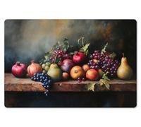 OnlyWow© Set de Table Ensemble de 1 pièce 45x30 cm Dessous de Plat Antidérapant Lavable Coloré Vinyle Rectangulaire Rustique - Nature Morte - Fruits