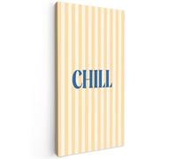OnlyWow© Tableau De Jardin 100x200 cm Impressions Toiles Reproductions Décoration Moderne sur Mural Decoratifs Photo Bleu - Jaune - Rayures - Décontracté