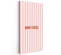 OnlyWow© Tableau De Jardin 100x200 cm Impressions Toiles Reproductions Décoration Moderne sur Mural Decoratifs Photo Rose pâle - Rouge - Rayures - Mon Chéri