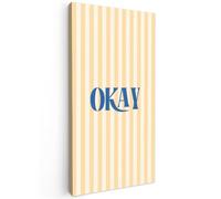 OnlyWow© Tableau De Jardin 100x200 cm Original Mur Decoration Balcon Murale Peinture Tableaux Terrasse Impression Art Mural Deco Décoratif Muraux Bleu - Jaune - Rayures - d'accord