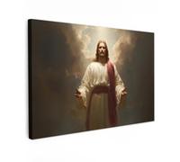 OnlyWow© Tableau De Jardin 150x100 cm Impressions Toiles Reproductions Décoration Moderne sur Mural Decoratifs Photo Ciel - Soleil - Jésus - Rouge