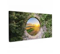 OnlyWow© Tableau De Jardin 200x100 cm Impressions Toiles Reproductions Décoration Moderne sur Mural Decoratifs Photo Campagne - Vue - Soleil