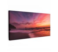OnlyWow© Tableau De Jardin 200x100 cm Original Mur Decoration Balcon Murale Peinture Tableaux Terrasse Impression Art Mural Deco Décoratif Muraux Plage - Mer - Nature - Soirée