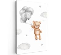 OnlyWow© Tableau De Jardin 40x60 cm Impressions Toiles Reproductions Décoration Moderne sur Mural Decoratifs Photo Ours - Ballon - Étoiles - Enfants