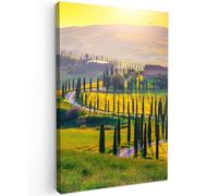 OnlyWow© Tableau De Jardin 40x60 cm Original Mur Decoration Balcon Murale Peinture Tableaux Terrasse Impression Art Mural Deco Décoratif Muraux Herbe - Soleil - Colline - Paysage