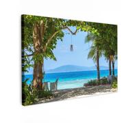 OnlyWow© Tableau De Jardin 60x40 cm Impressions Toiles Reproductions Décoration Moderne sur Mural Decoratifs Photo Tropical - Plage - Mer