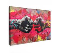 OnlyWow© Tableau De Jardin 60x40 cm Original Mur Decoration Balcon Murale Peinture Tableaux Terrasse Impression Art Mural Deco Décoratif Muraux Street Art - Mains - Graffiti - Art - Banksy