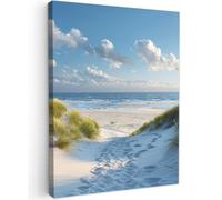 OnlyWow© Tableau De Jardin 60x80 cm Impressions Toiles Reproductions Décoration Moderne sur Mural Decoratifs Photo Dunes - Été - Soleil - Paysage - Mer