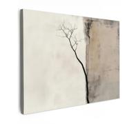 OnlyWow© Tableau De Jardin 70x50 cm Original Mur Decoration Balcon Murale Peinture Tableaux Terrasse Impression Art Mural Deco Décoratif Muraux Wabi sabi - Plante - Beige